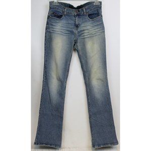 DKNY Jeans Women's Acid Wash Straight Denim Pants size 1 Pockets Spring Stretch